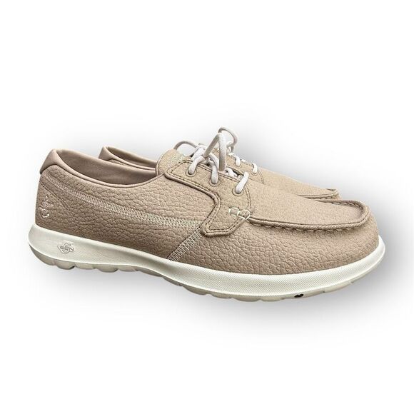 Skechers On-The-Go Flex Lite Eclipse Walking Shoes Beige Athleisure Preppy Foam - Picture 13 of 14